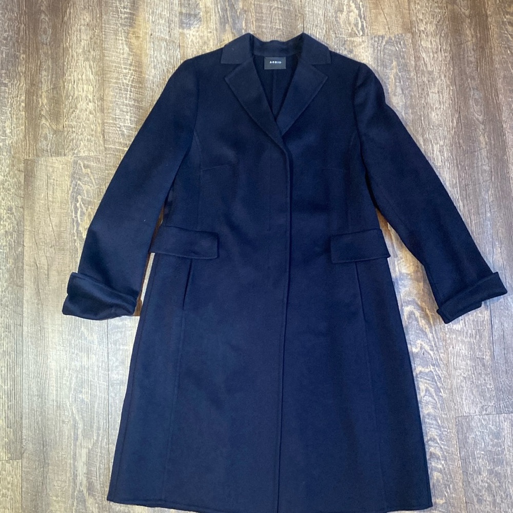 Akris Deep Navy 100% Cashmere Coat
